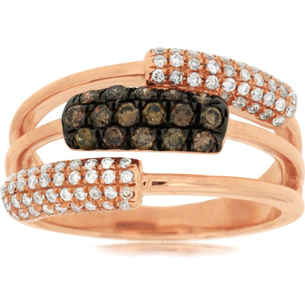 Royal 14K Rose Gold Diamond & Mocha Diamond Ring - 0.34 Carat & 0.35 Carat Total Diamond Weight