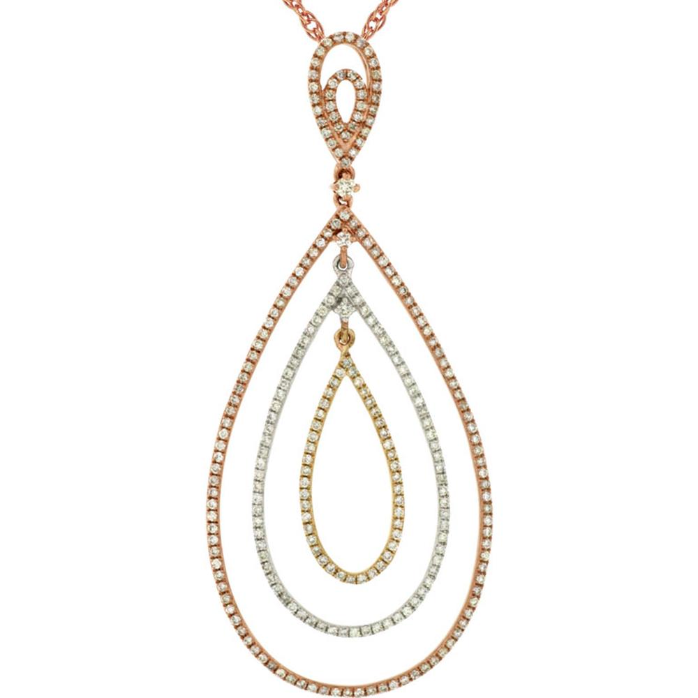 Royal 14K Rose Gold Diamond Pendant - 1.00 Carat Total Diamond Weight