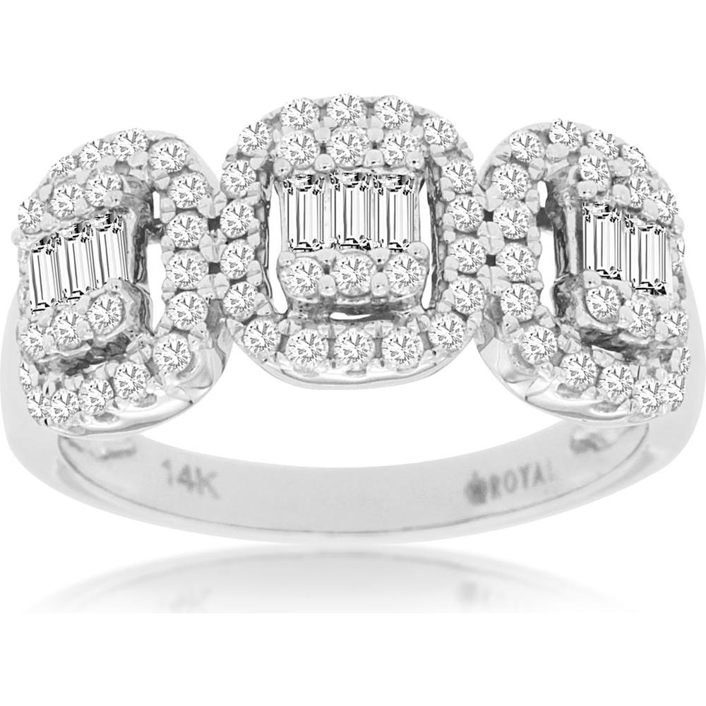Royal 14K White Gold 0.75 Carat Diamond Ring - Elegant and Timeless Bridal Jewelry