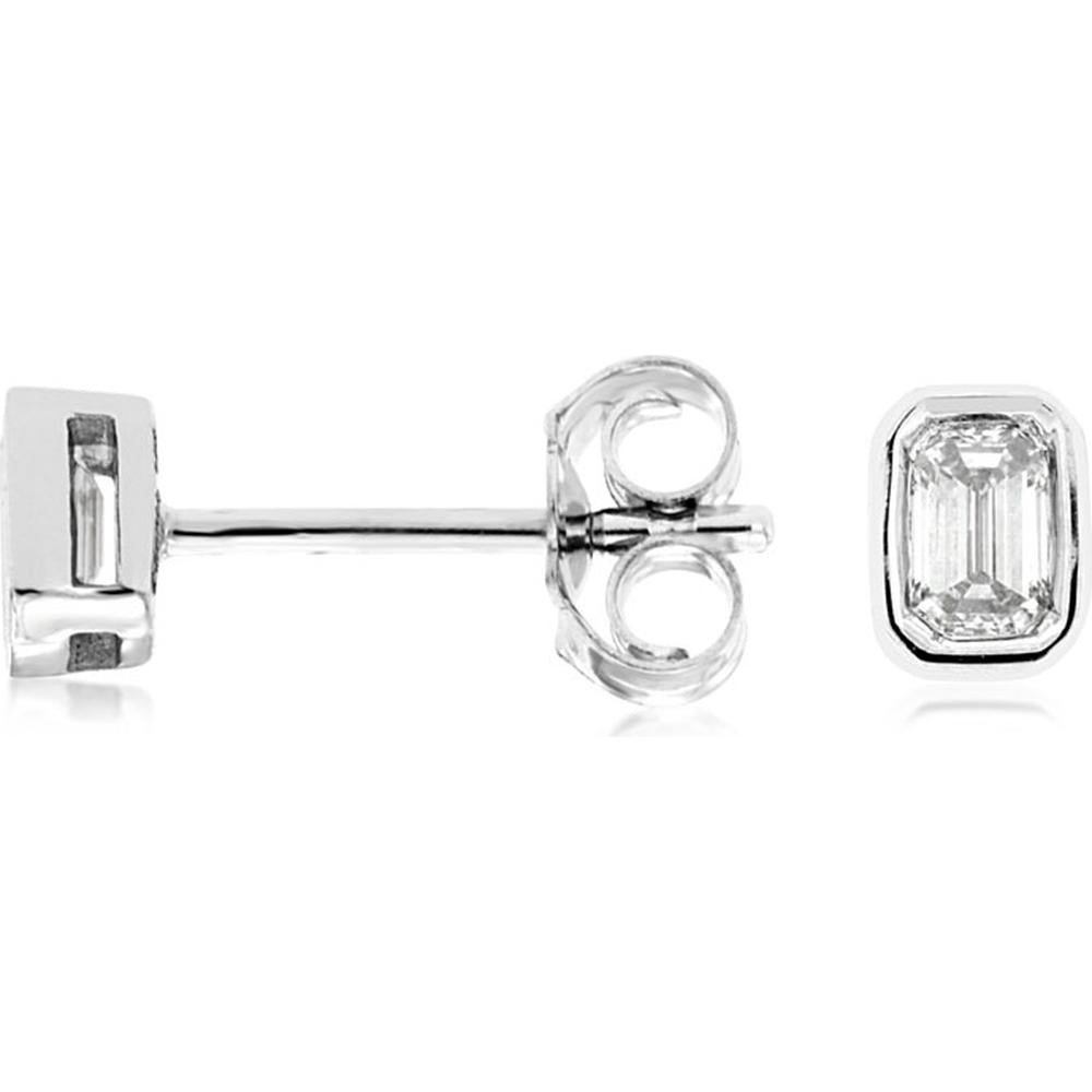 Royal 14K White Gold Diamond Earrings - Timeless Elegance