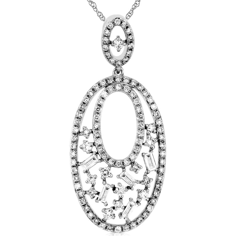 Royal 14K White Gold Diamond Pendant exuding timeless elegance and grace