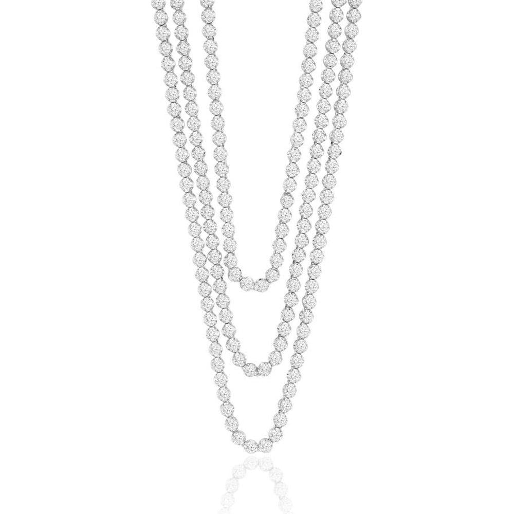 Elegant white gold and diamond station necklace featured at Robinson's Jewelers.