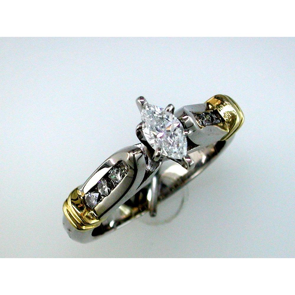 Royal 14K White Gold Marquise Diamond Engagement Ring