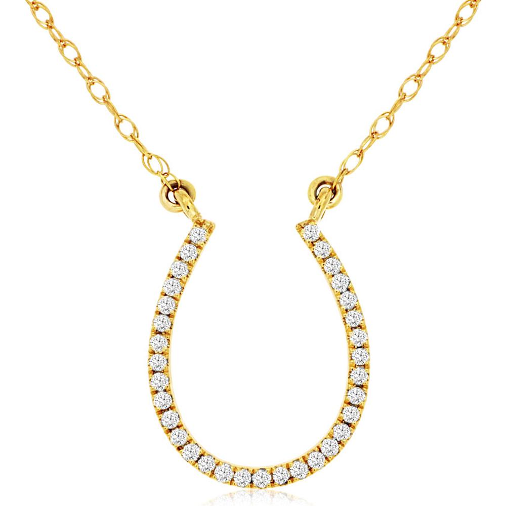 14k Yellow Gold Diamond Horseshoe Necklace from Robinson's Jewelers