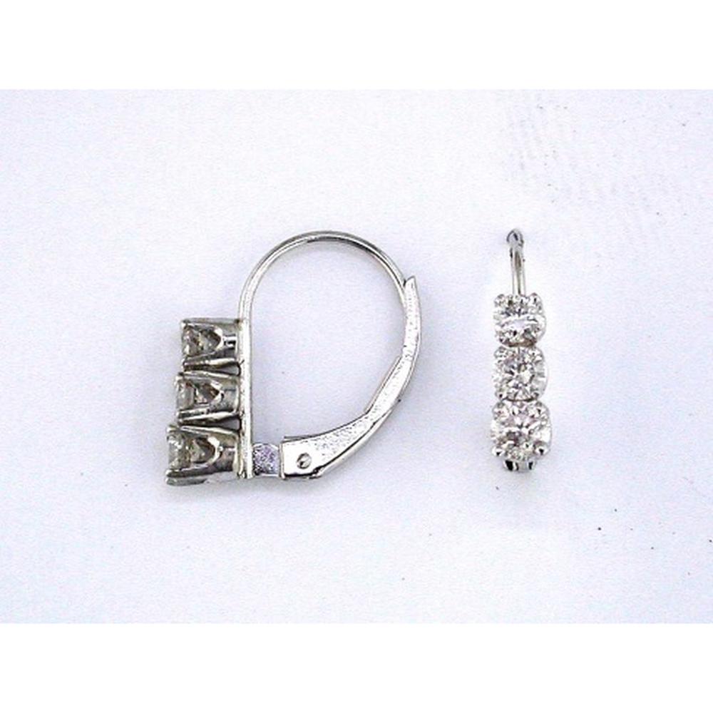 14K White Gold Diamond Earrings with 0.50 Carat Total Weight