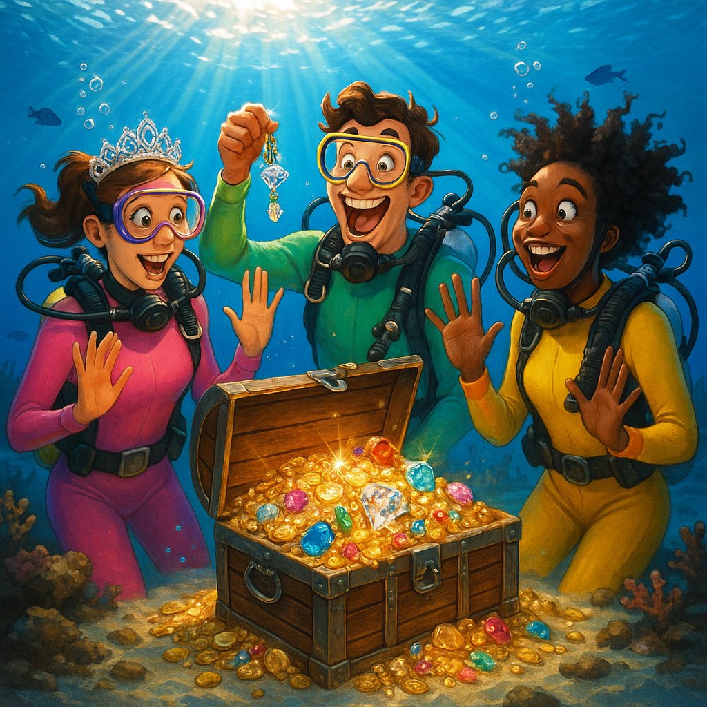 Antique gold coins and recovered shipwreck jewelry including rings and emeralds on a map