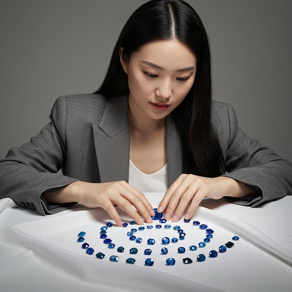Comparison of light and dark blue sapphires showing the range of color tones in sapphire gemstones
