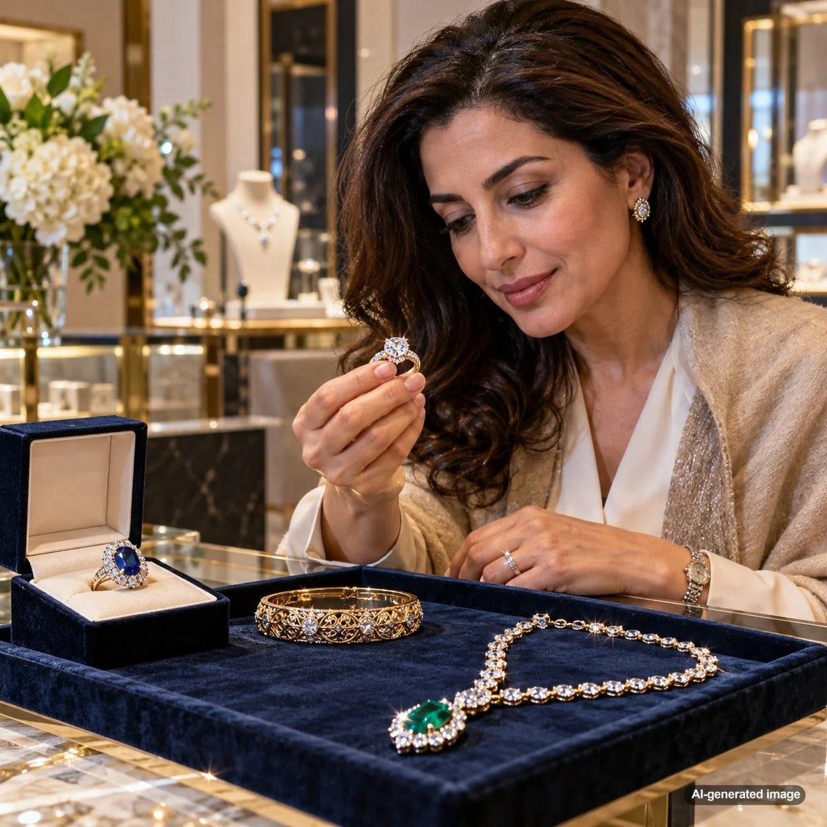 Inherited fine jewelry and family heirlooms being considered for professional appraisal before deciding which pieces to keep or sell
