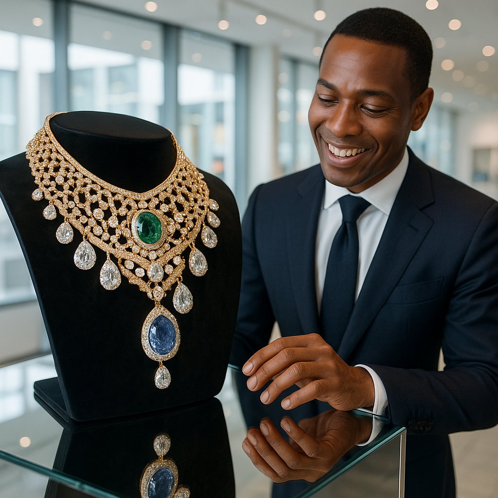 Modern high jewelry piece featuring titanium and diamonds, showcasing the integration of smart materials in luxury design