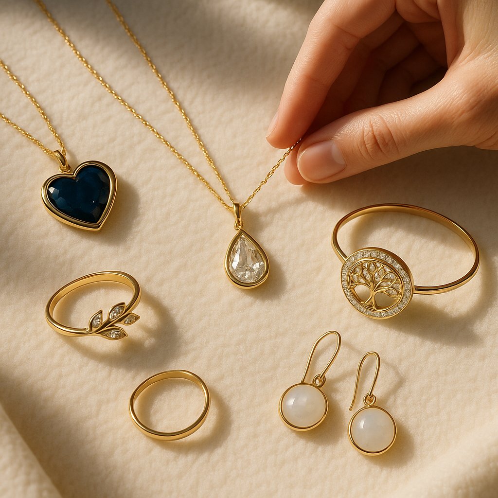 Elegant sympathy jewelry collection featuring memorial necklaces and bracelets