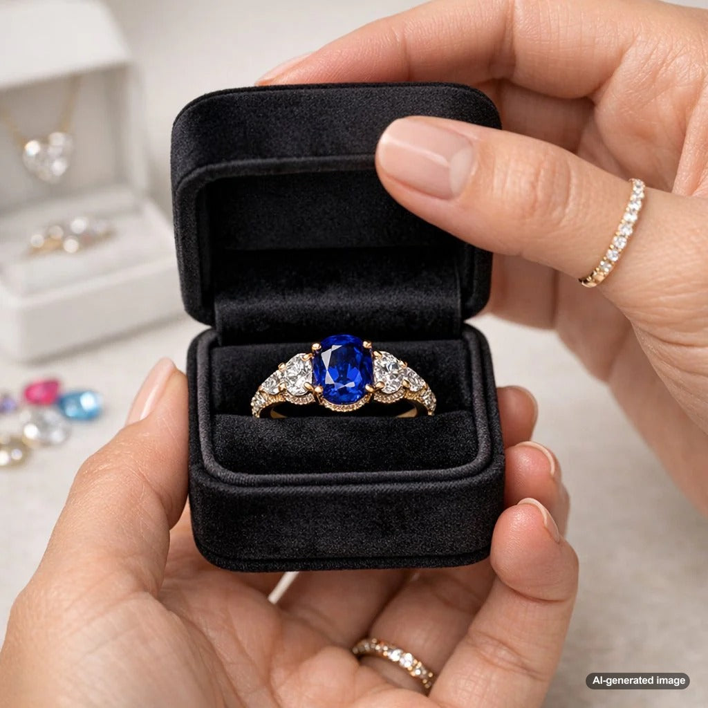 A stunning collage showing unique custom jewelry pieces from Robinson's Jewelers including a pizza pendant, a glowing engagement ring, and a fork bracelet.