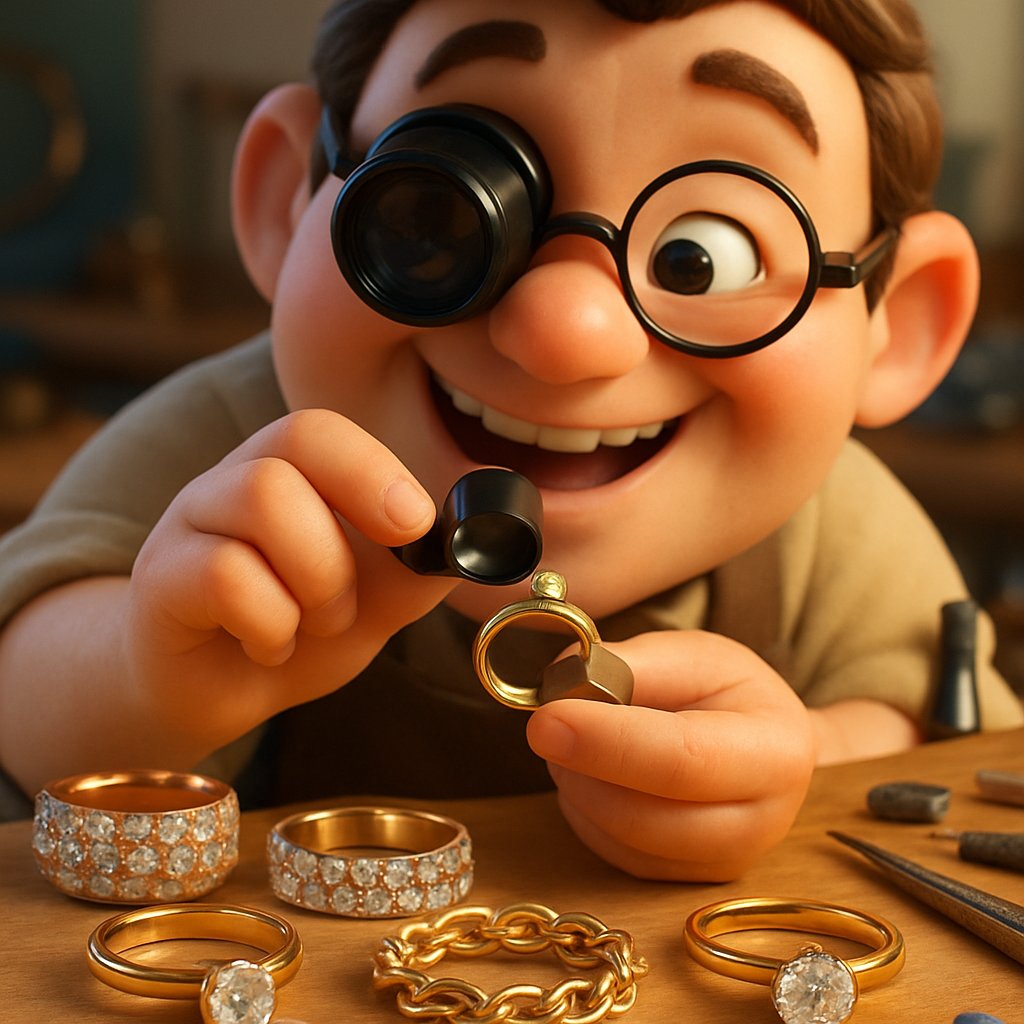 Close up comparison of rose gold, white gold, and yellow gold jewelry compositions showing different colors and textures