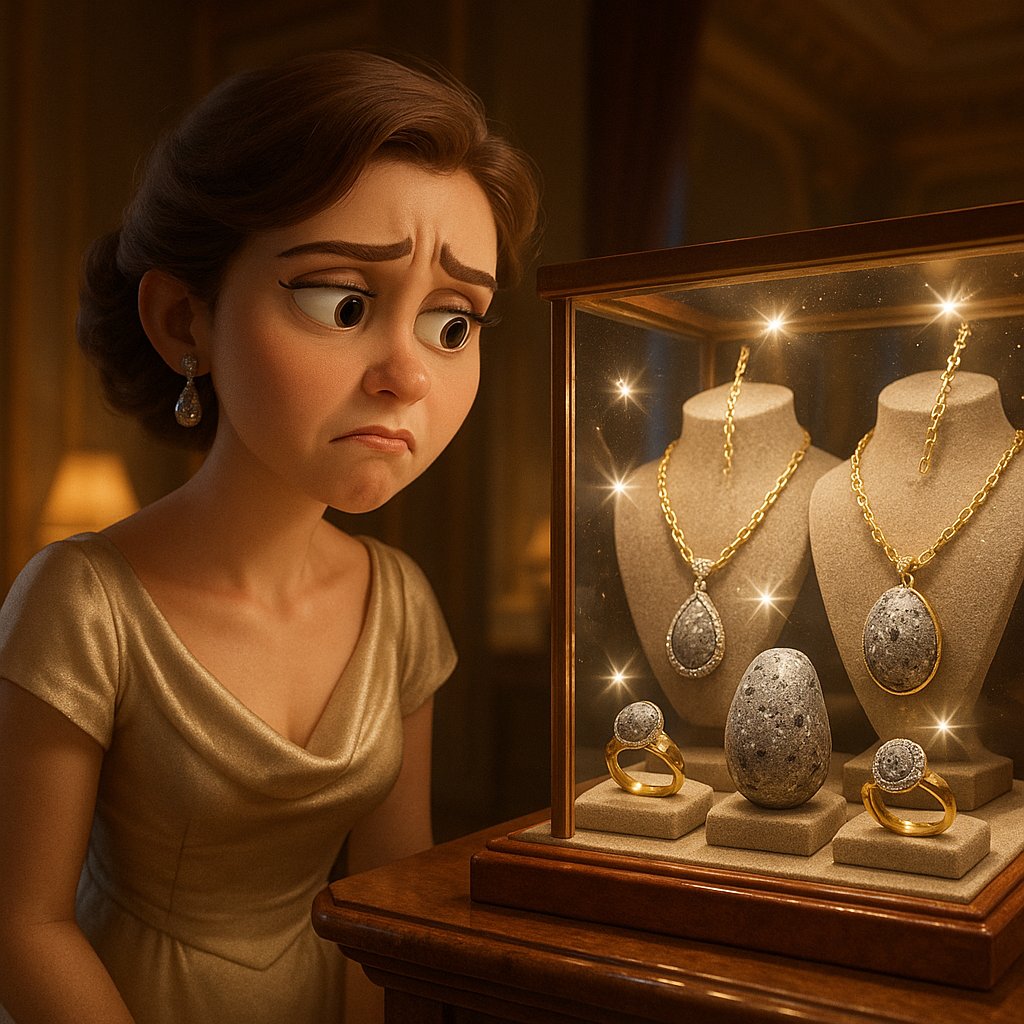 Close up view of a men's wedding band made from meteorite and gold, showcasing the unique crystalline pattern of the space rock.