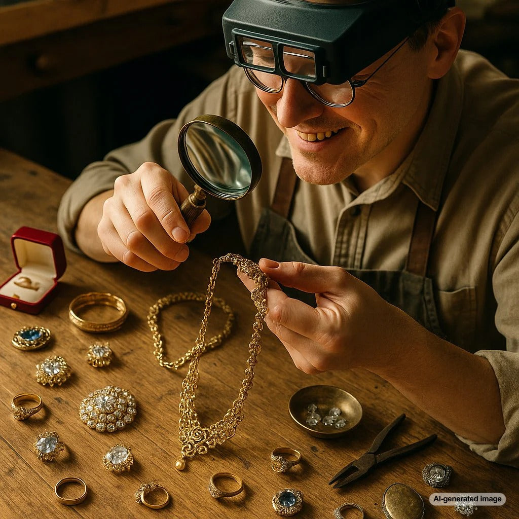 Expert jewelry restoration services at Robinson's Jewelers showing before and after examples of antique ring repair