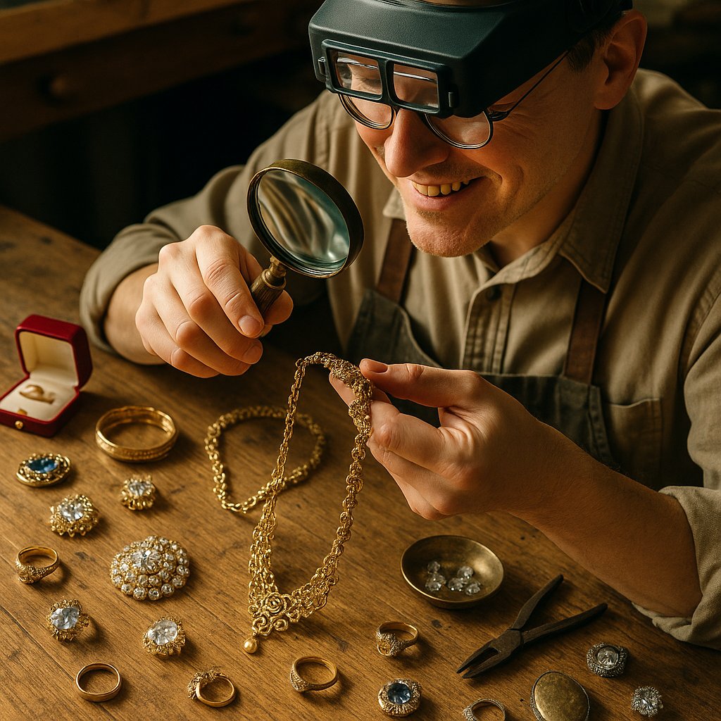 Expert jewelry restoration services at Robinson's Jewelers showing before and after examples of antique ring repair