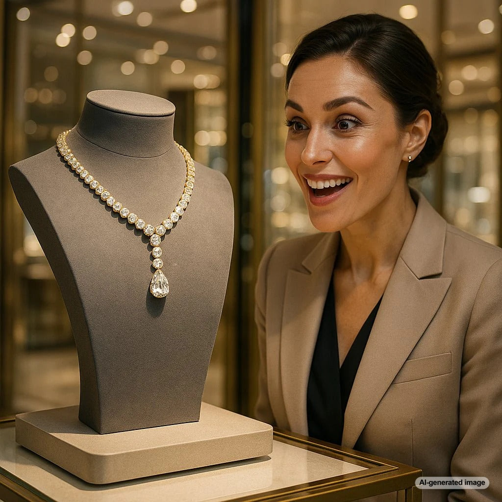 Before and after jewelry restyling showing a transformed vintage ring into a modern pendant at Robinson's Jewelers