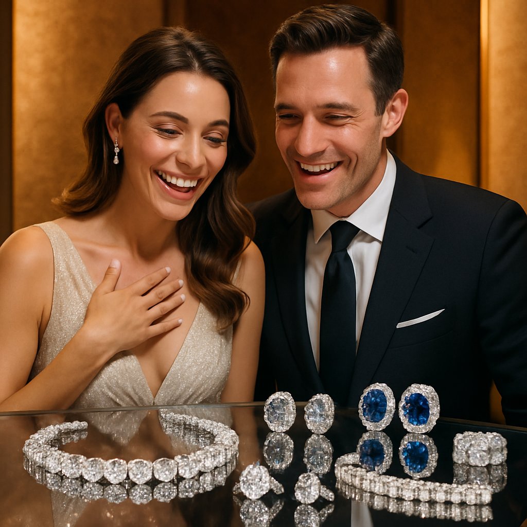 Close up of an invisible set gemstone ring showing seamless gemstone surface with no visible metal