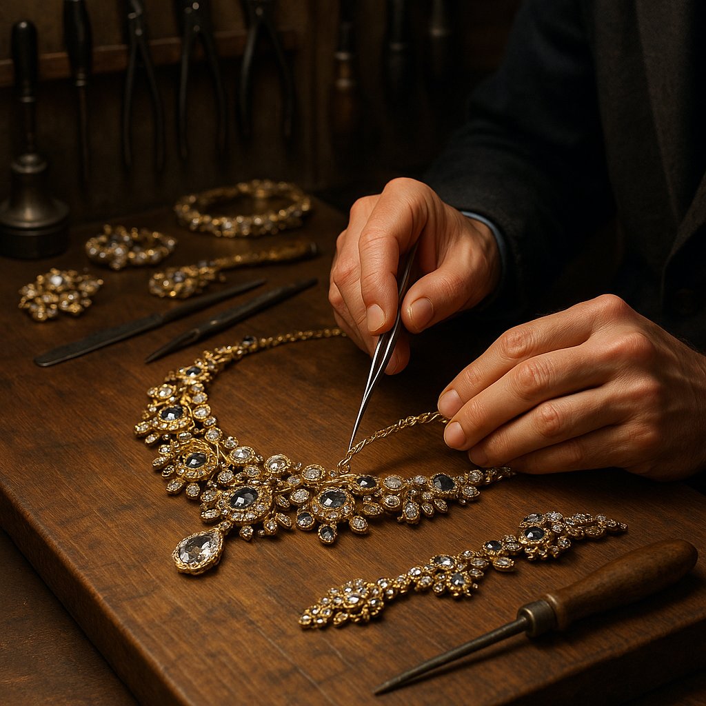 Before and after photo of a vintage ring repair at Robinson's Jewelers workshop