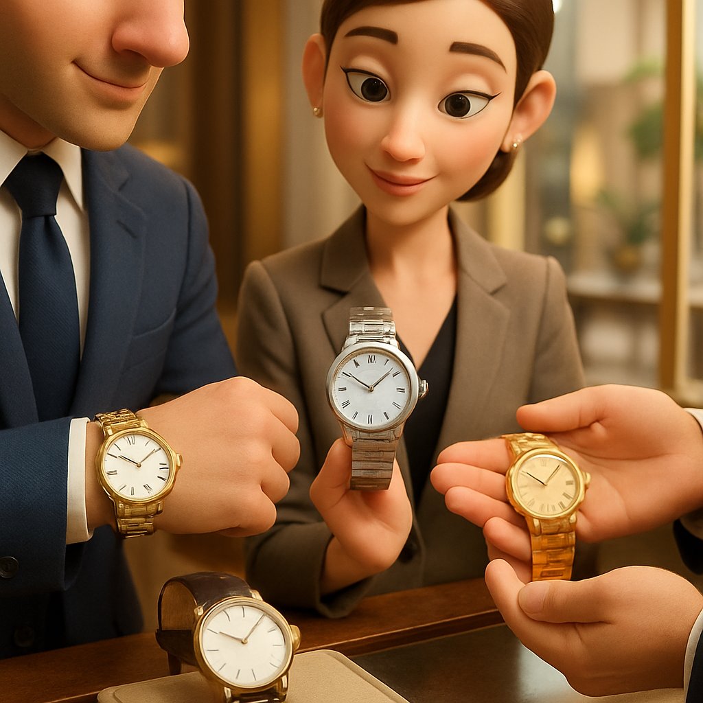 Collection of luxury professional watches displayed at Robinson's Jewelers