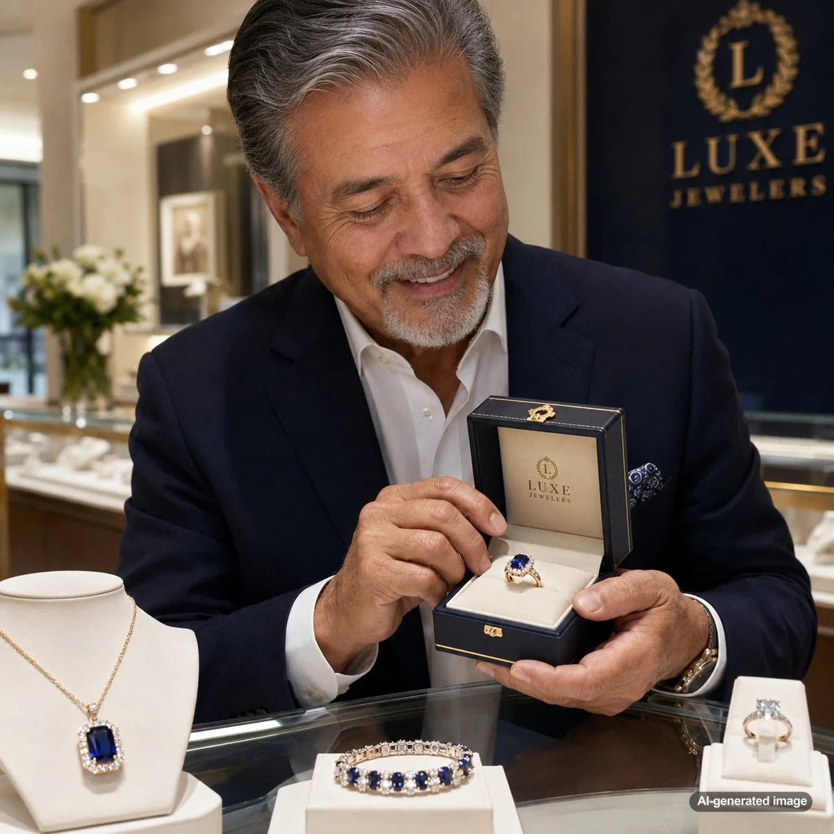 A selection of stunning fine jewelry pieces from Robinson's Jewelers, featuring diamonds, pearls, and gold for the perfect gift.