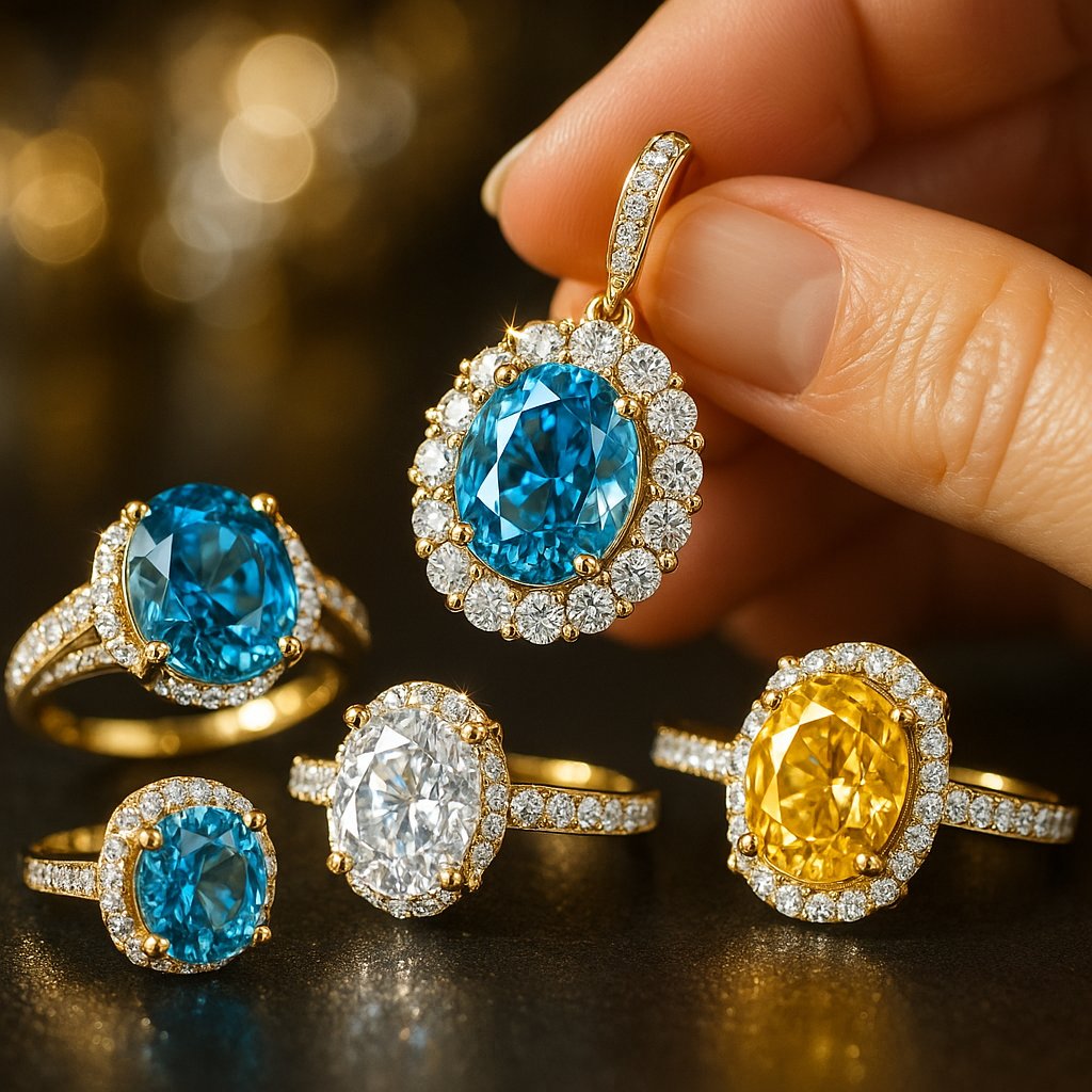 A stunning blue zircon gemstone ring showcasing its exceptional brilliance and fire.
