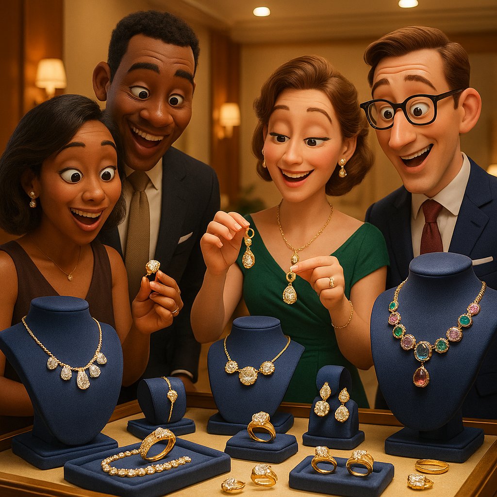 Collection of pre-owned luxury handbags, jewelry and watches displayed elegantly