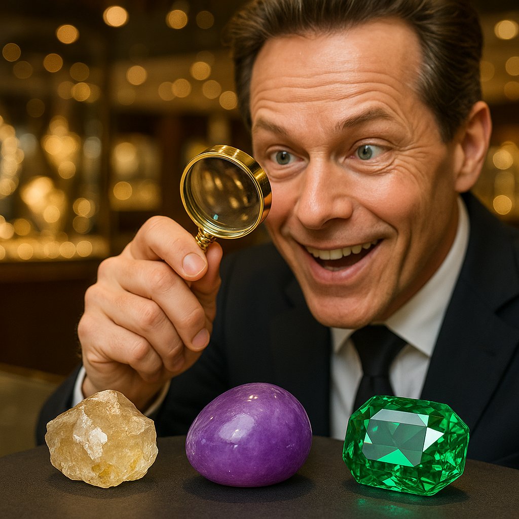 A beautiful assortment of natural, treated, and simulated gemstones showcasing their brilliant colors and sparkle