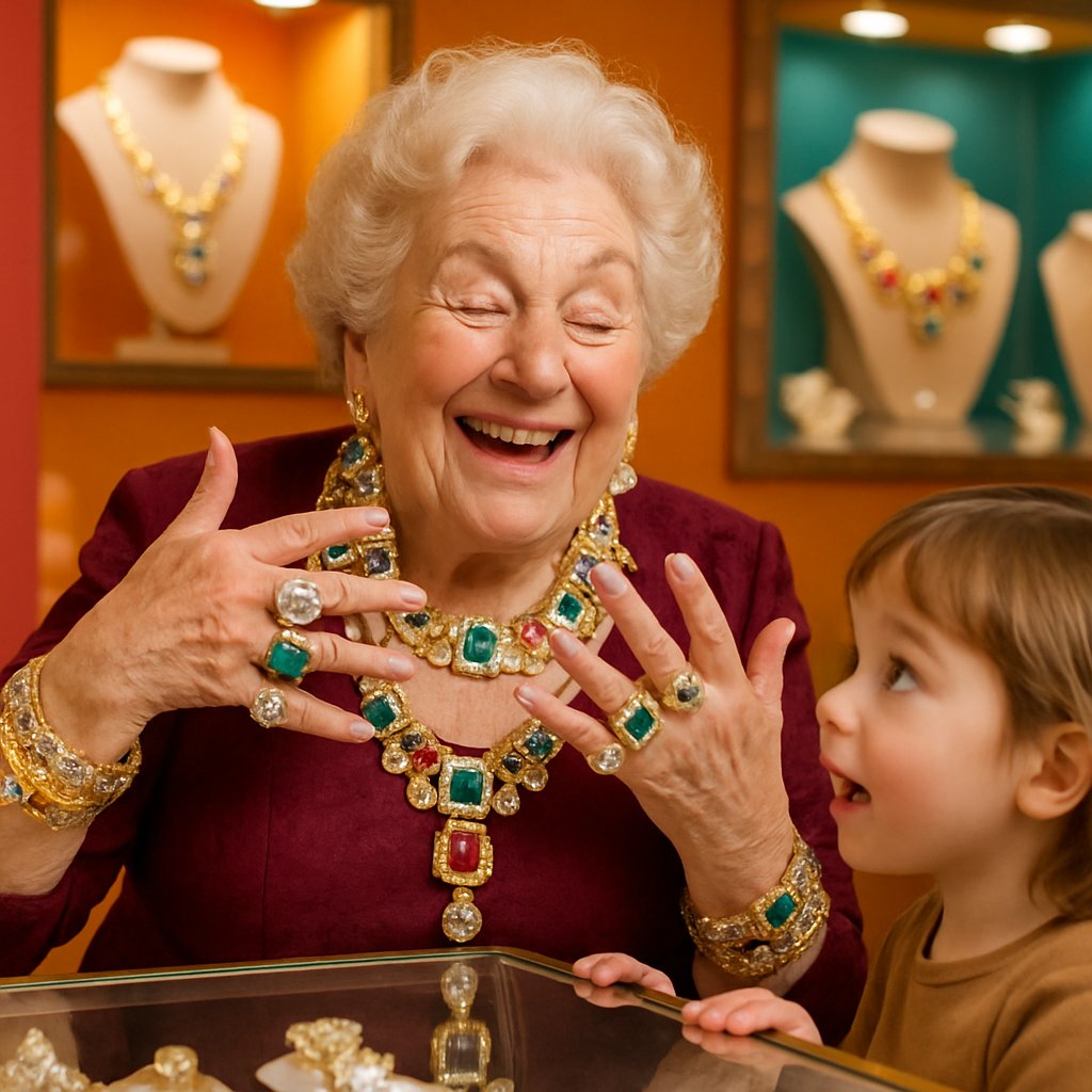 Close up of multiple generations of hands adorned with heirloom rings and bracelets, symbolizing the passing down of jewelry and family stories