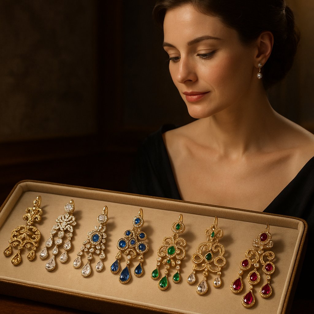 Luxurious diamond girandole earrings showcasing their classic three-drop design and brilliant sparkle