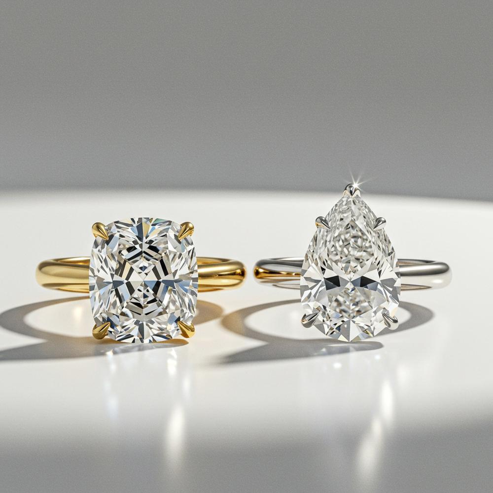 A stunning collection of engagement rings showcasing the evolution of designs from ancient times to modern styles.