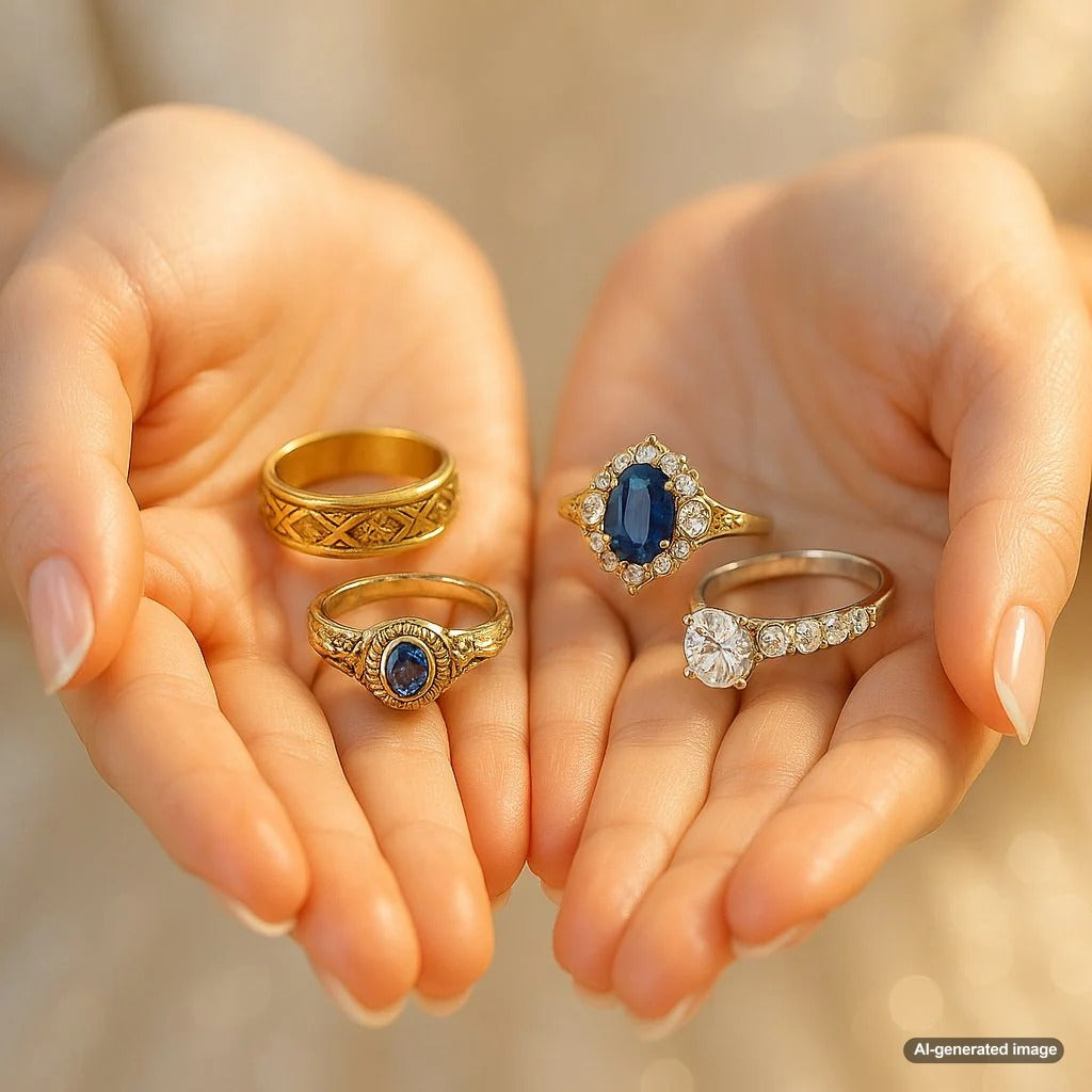 Evolution of wedding ring styles from ancient to modern times displayed elegantly