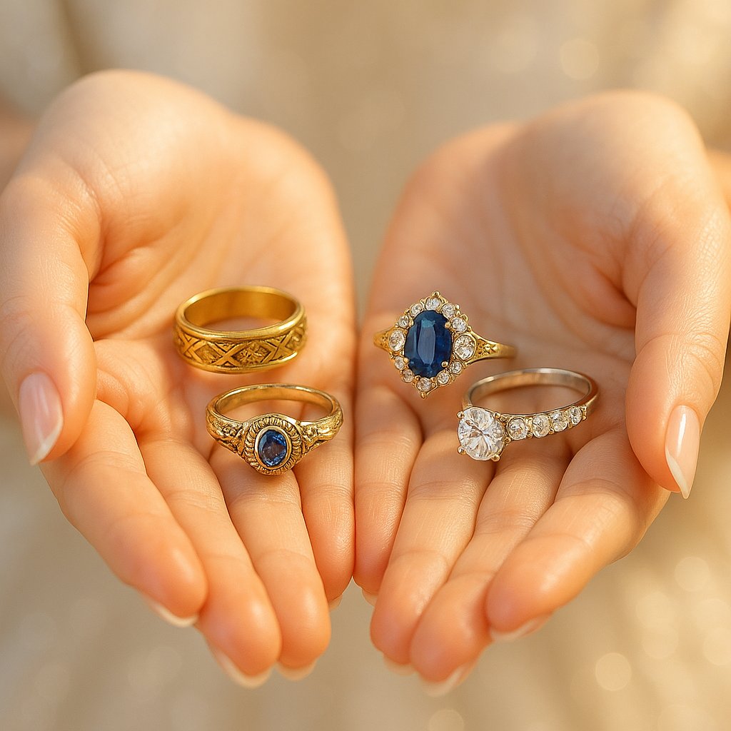 Evolution of wedding ring styles from ancient to modern times displayed elegantly