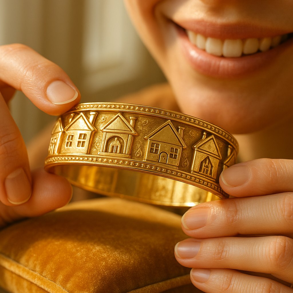 The Housewarming Bracelet featuring symbolic charms of home, heart, and key motifs from Robinson's Jewelers