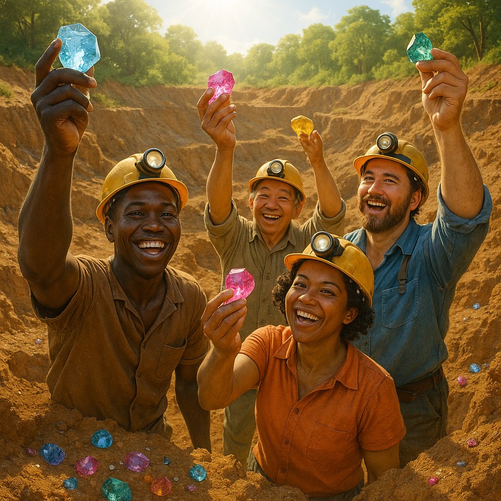 Close-up of ethically sourced gemstones showing their brilliant sparkle and clarity