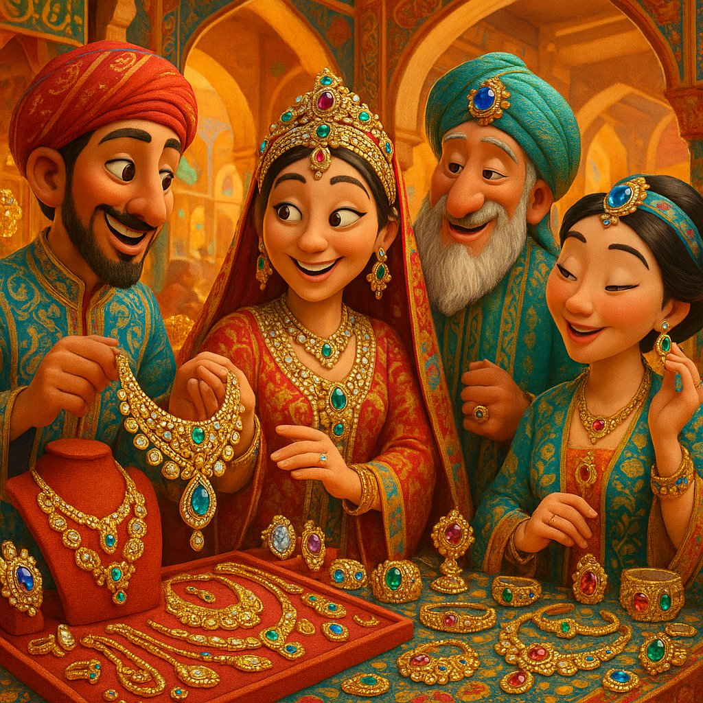 Ancient Silk Road jewelry pieces showing cultural exchange between East and West including gemstones and metalwork