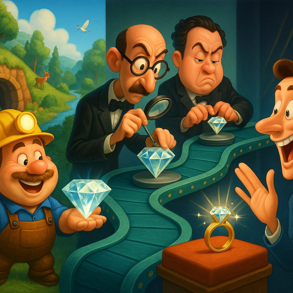 A beautifully lit ethical diamond ring, showcasing its brilliant sparkle and craftsmanshi