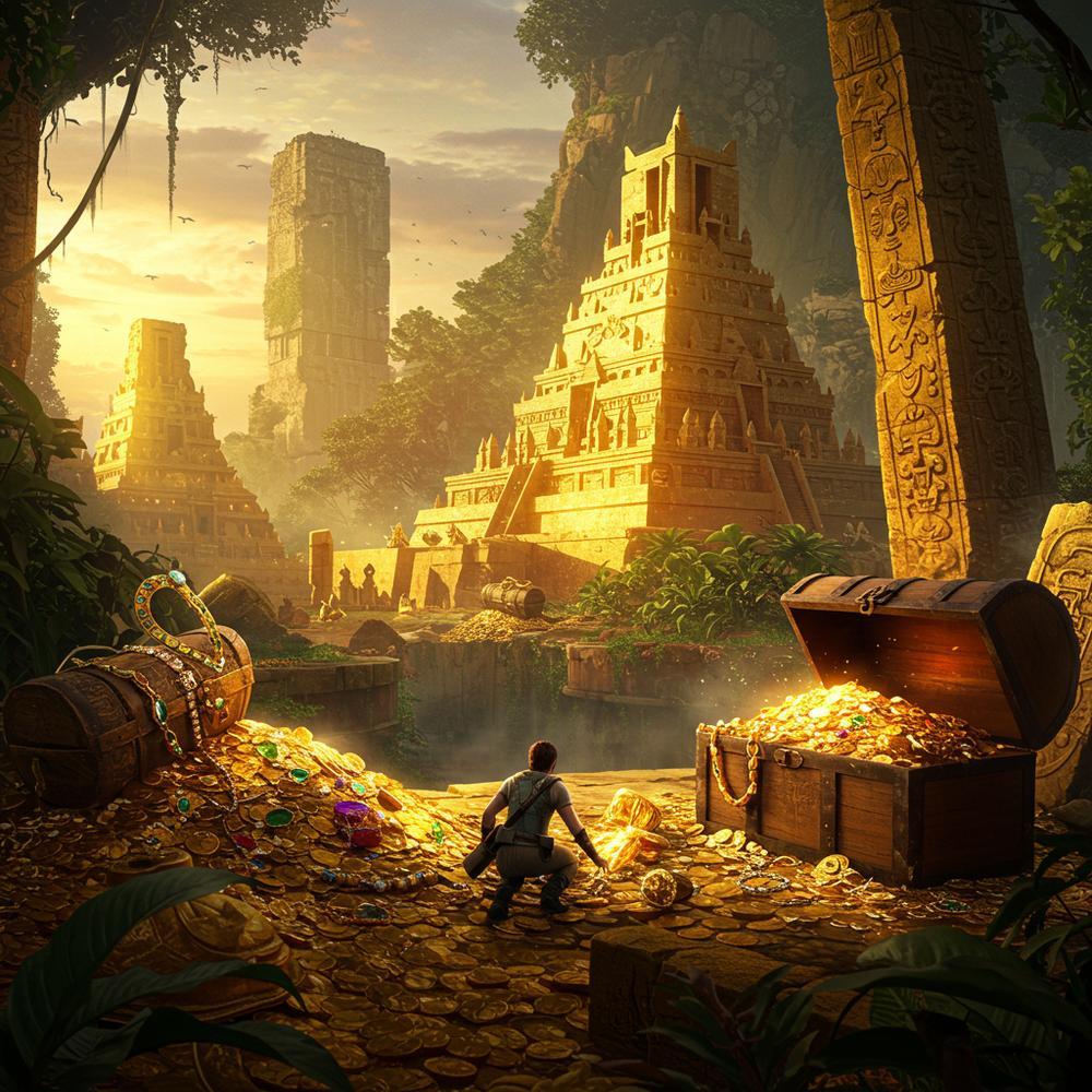 Ancient gold jewelry artifacts from lost cities