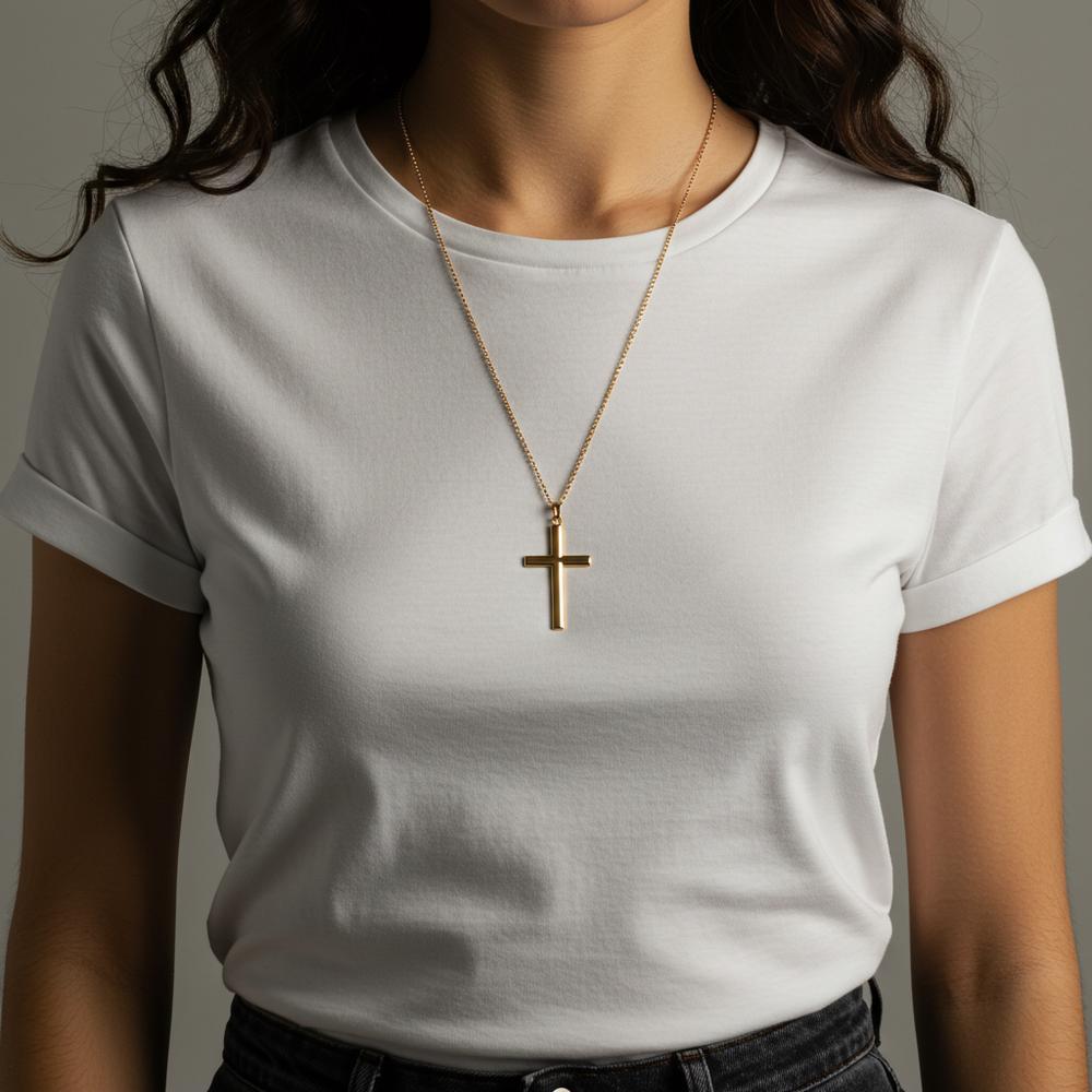 Elegant cross jewelry displayed on a luxury background