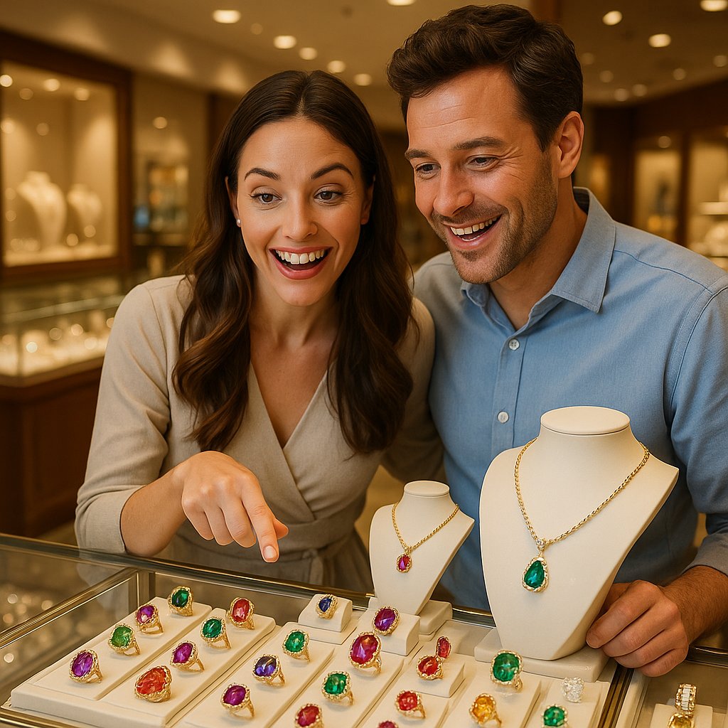 Close up image of a woman's hand wearing a durable diamond and sapphire ring, illustrating perfect gemstones for everyday wear on the Mohs scale.