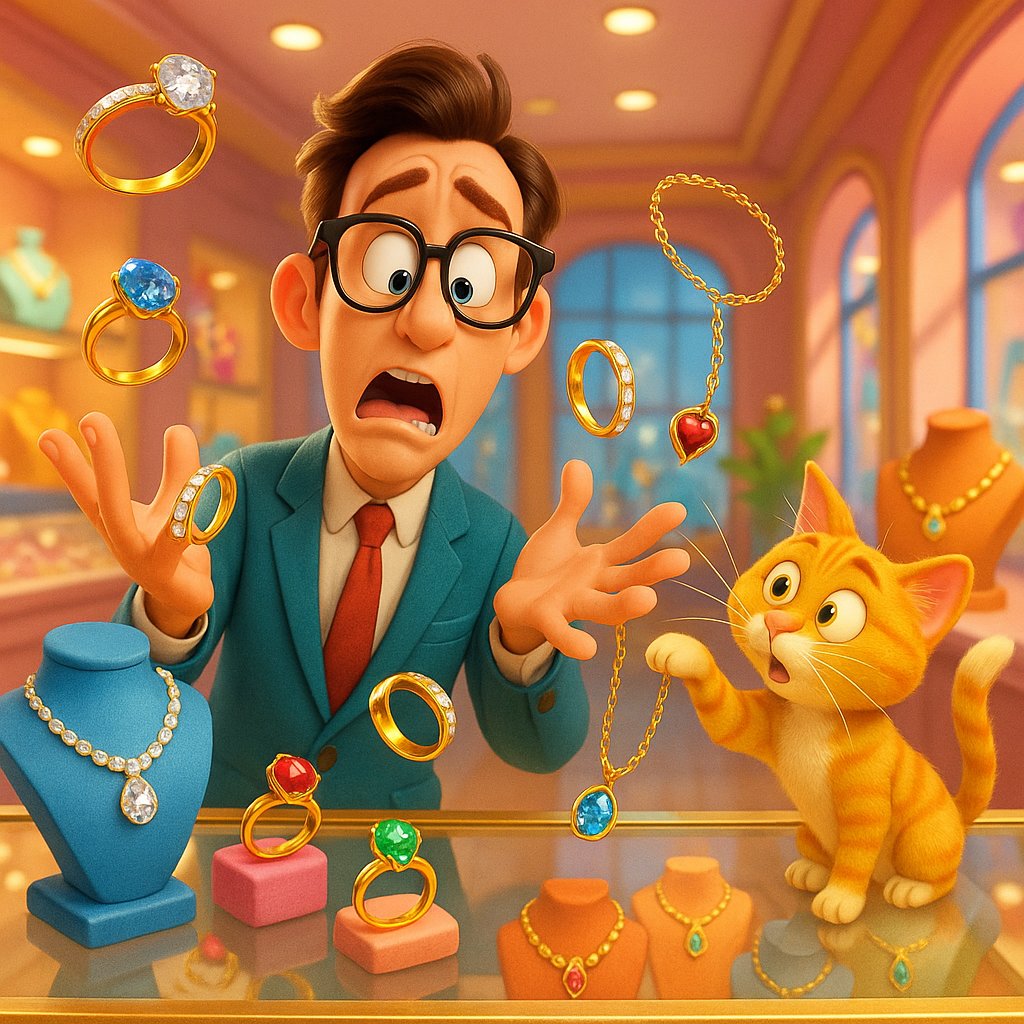 Close-up of hands checking the security of a diamond ring prong and bracelet clasp to prevent jewelry loss