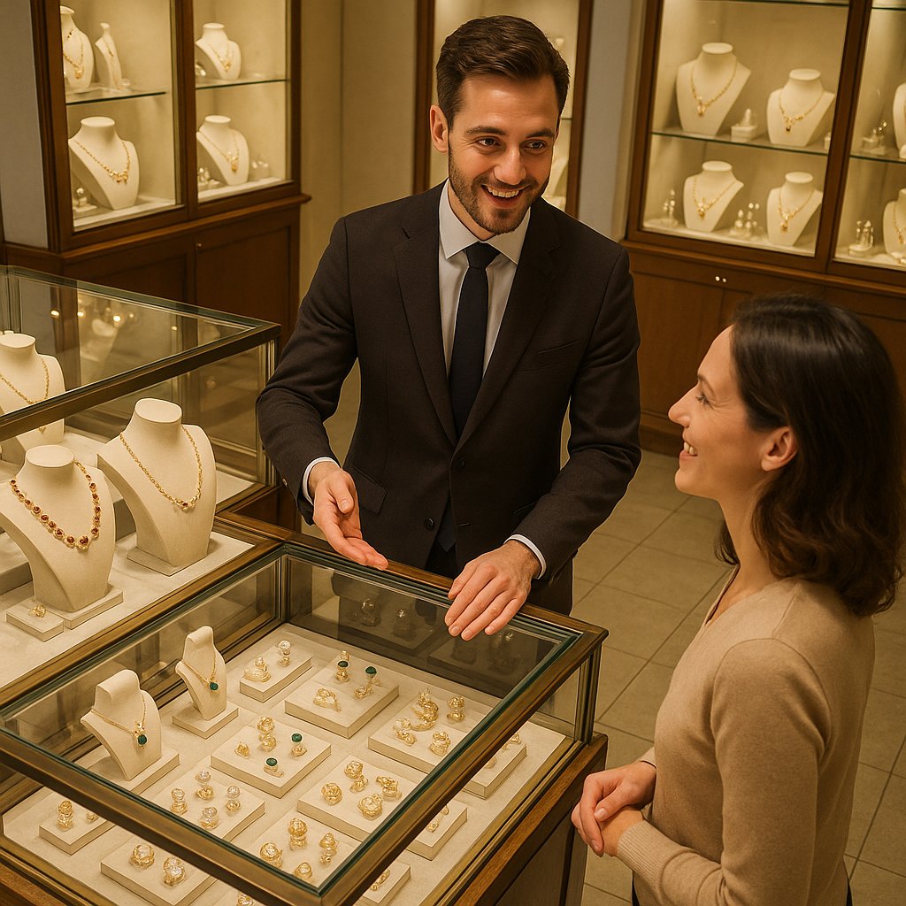 Close-up of a diamond ring being inspected under a loupe to spot authenticity