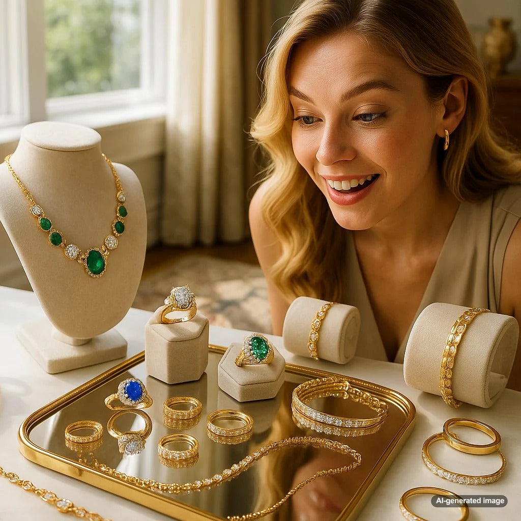 Creative jewelry display ideas for home decor featuring rings, necklaces, and earrings