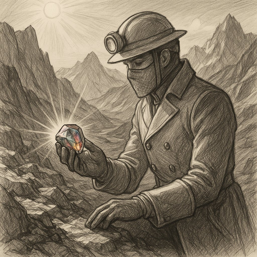Adventurous gemstone mining in remote locations for rare rubies, emeralds, and diamonds