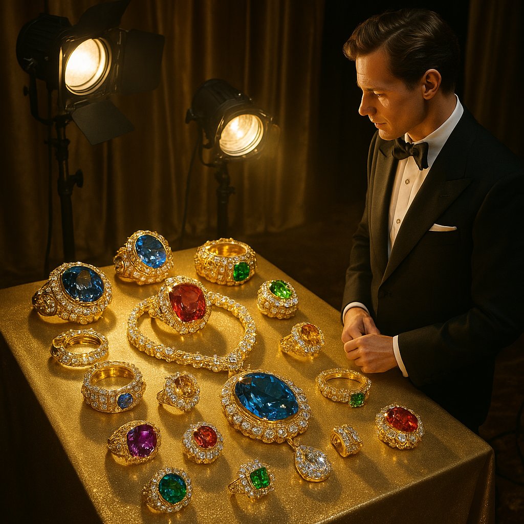 Luxurious real gemstone jewelry featured in famous TV shows and movies
