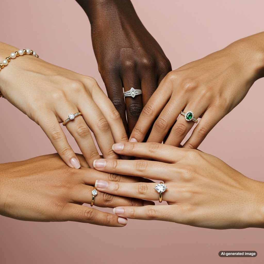 Trendy engagement rings featuring solitaire, halo, and colored gemstone designs