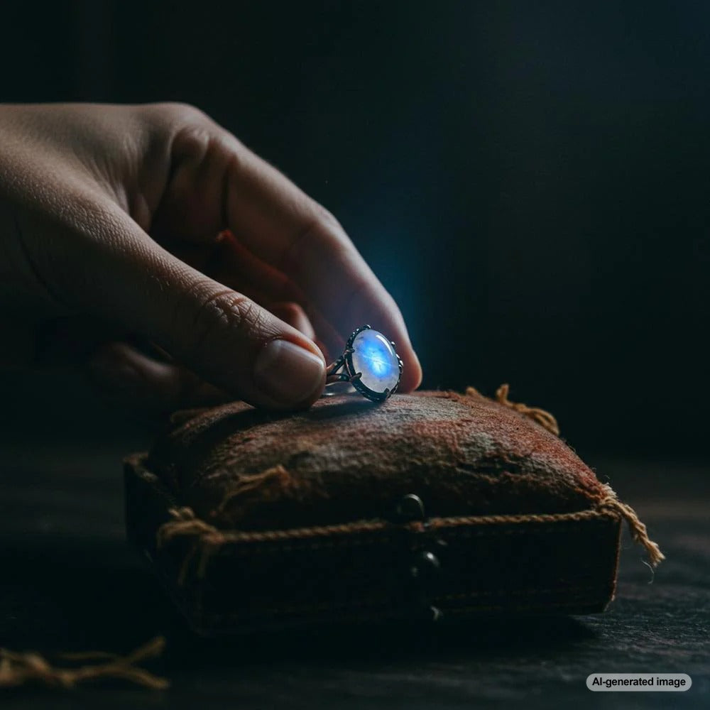 Elegant moonstone ring with a luminous glow