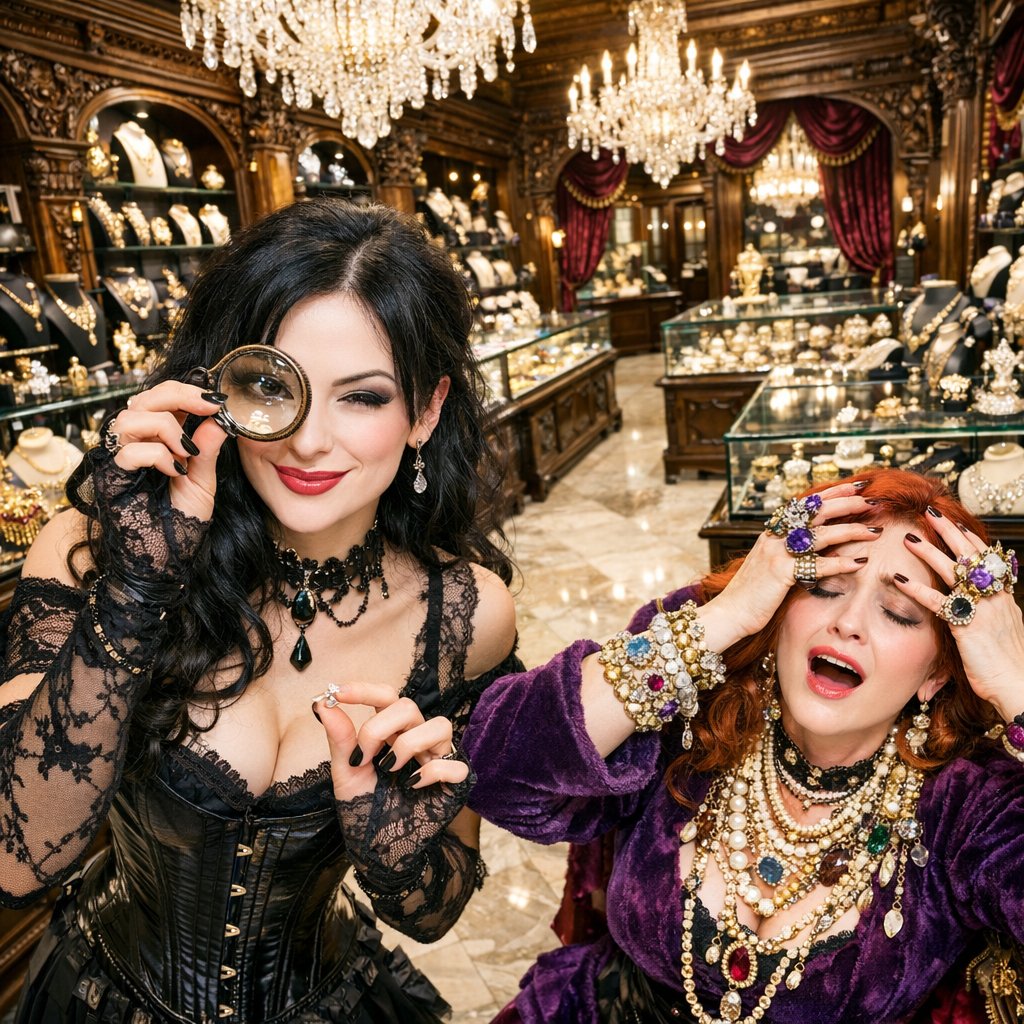 Neo-Victorian jewelry collection featuring dark romance, symbolism, and modern gothic influences, including onyx, serpent, and heart motifs.