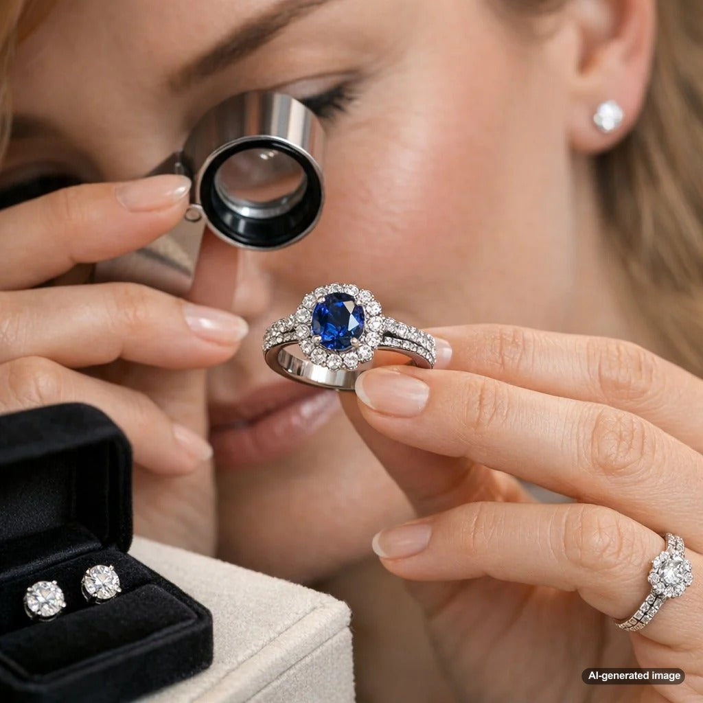 A stunning display of unique, one-of-a-kind jewelry pieces from Robinson's Jewelers, featuring colorful gemstone rings, elegant necklaces, and designer bracelets.