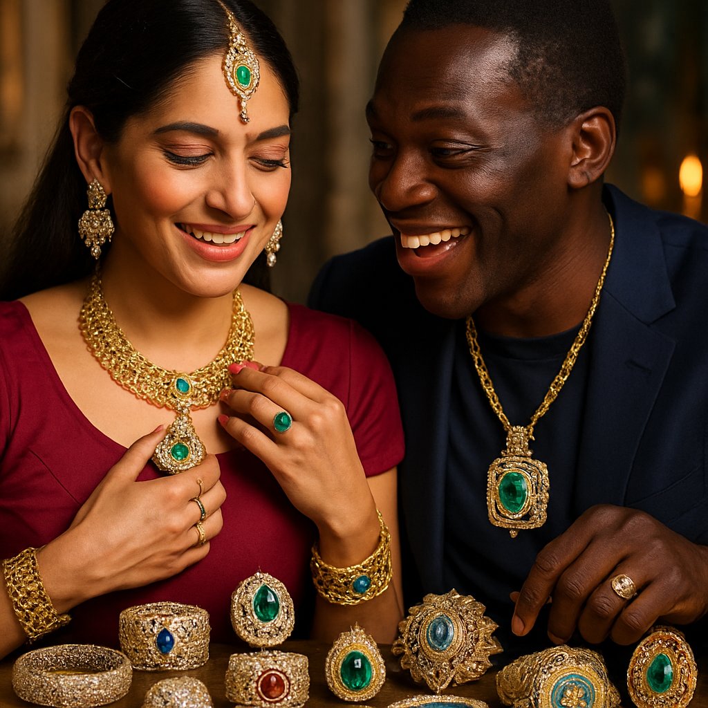 Collection of cultural protective jewelry including evil eye, hamsa hand, and cross pendants from Robinson's Jewelers