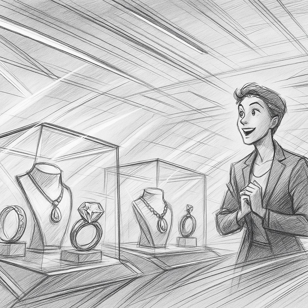 Futurism jewelry design capturing motion and speed in elegant static pieces from Robinson's Jewelers collection